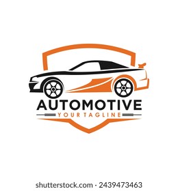 Vector de diseño de logotipo de coche automotriz con concepto de ilustración premium