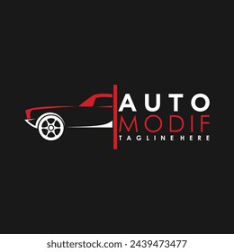 Automotive car logo design vector with premium illustration concept