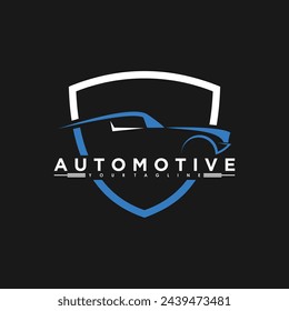 Automotive car logo design vector with premium illustration concept