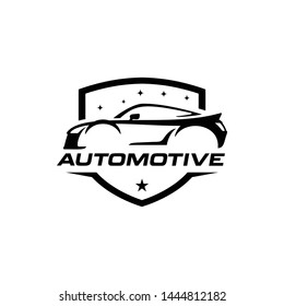 Automotive car logo template with shield element vector