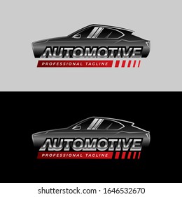 Automotive Car Logo with Two Different Background Color Black and White