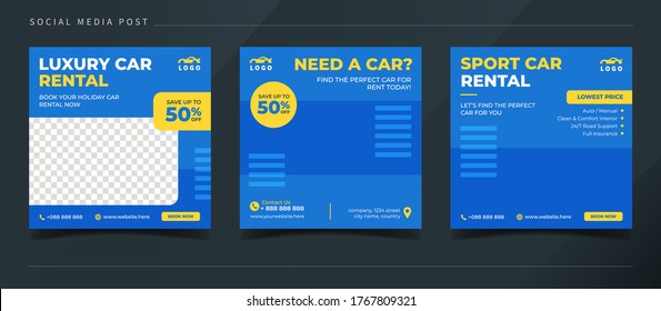 Automotive Car Rental Banner For Flyer And Social Media Post Template