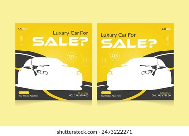 Automotive car rental banner for social media post template
Car sale promotion social media post, Car ads, Car banner design template.