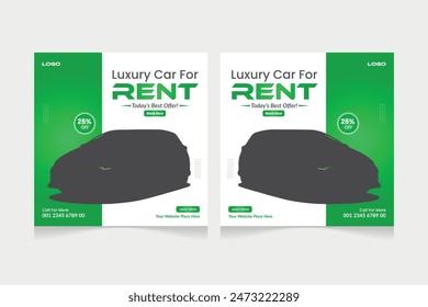 Automotive car rental banner for social media post template
Car sale promotion social media post, Car ads, Car banner design template.