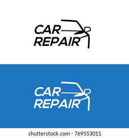 Automotive Car Repair Logo Template Design Vector blue. editable