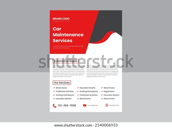 automotive and\
car repair service poster flyer design. car repair and maintenance\
service flyer poster design.\
