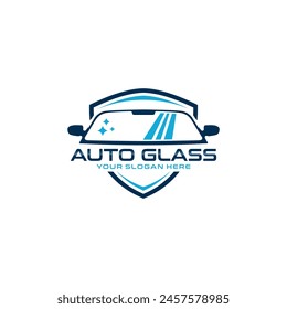 Diseño de logotipo de tintado de ventana de coche automotriz. Plantilla de logotipo para vidrio auto