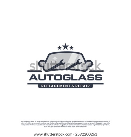 Automotive car window tint logo design on isolated background. logo for auto glass