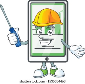 Automotive up chart vertical tablet for progress