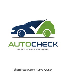 Automotive check vector logo template. This design use car symbol. Suitable for transportation, industrial or business.