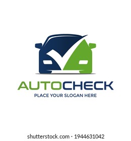 Automotive check vector logo template. This design use car symbol. Suitable for transportation, industrial or business.