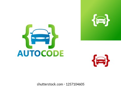Automotive Code Logo Template Design Vector, Emblem, Design Concept, Creative Symbol, Icon