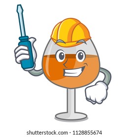 Automotive cognac ballon glass mascot cartoon