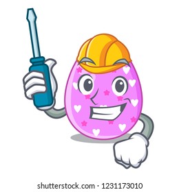 Automotive color the easter eggs isolated mascot