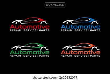 Logo da empresa automotiva. Logotipo da garagem do carro. Logotipo de reparo automático, logotipo de serviço automático