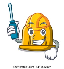 Automotive construction helmet mascot cartoon