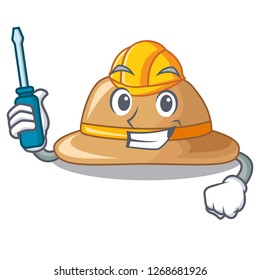 Automotive cork hat in a cartoon style