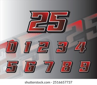 automotive design, numbers racing, cool numbers, vector race, number for racing, concept, modern number, design, red, font, symbol, letter, illustration, vector, modern, icon, graphic, logo, art.