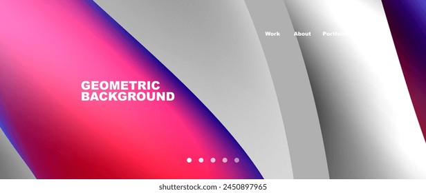 An automotive designinspired geometric background featuring a rainbow of colors, showcasing triangles, vehicle doors, bumpers, rims, tints and shades, and the automotive wheel system