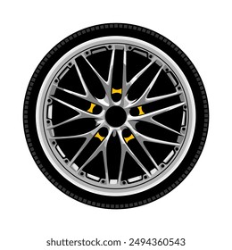 Automotive Detailed Car Rim Wheels Vector