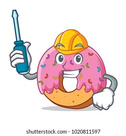 Automotive Donut mascot cartoon style
