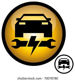 Automotive Electronics Repair Icon. Vector Illustration.