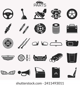 Automotive Elegance Vector Car Parts Collection