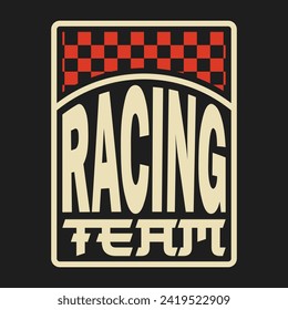 automotive emblem racing team logo design vector