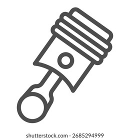 Icono de línea de pistón de motor automotriz, concepto de piezas de automóvil. Gráficos de Vector. Signo del pistón en el fondo blanco, icono del estilo del contorno para el móvil o el Diseño web