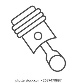 Icono de línea delgada del pistón del motor automotriz, concepto de piezas de automóvil. Gráficos de Vector. Signo del pistón en el fondo blanco, icono del estilo del contorno para el móvil o el Diseño web