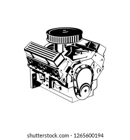 automotive engine vector