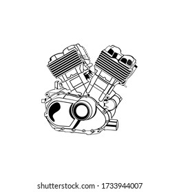 automotive engine vector logo in the white background