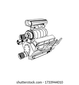automotive engine vector logo in the white background