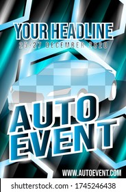 automotive event poster. Innovative vector. Creative vector poster.