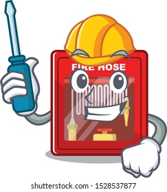 Automotive fire hose cabinet on the cartoon
