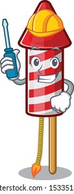 Automotive fireworks rocket on in the cartoon