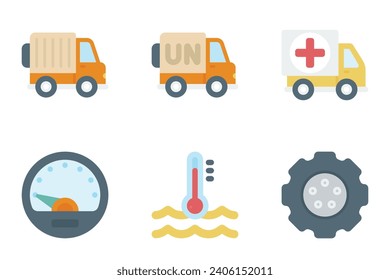 conjunto de conjunto de iconos planos para automóvil 11