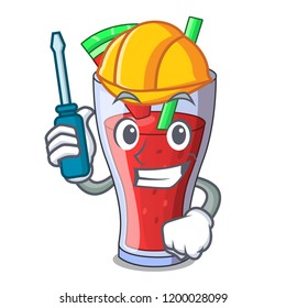 Automotive fresh watermelon juice isolated on mascot