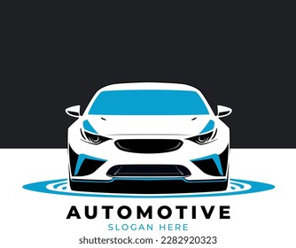 Automotive front view modern car logo