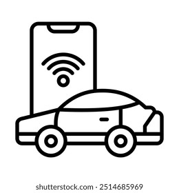 Ilustración vectorial de línea de iconos de gadgets automotrices