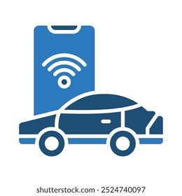 Ilustración vectorial de línea de iconos de gadgets automotrices