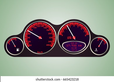 Automotive gage cluster vector illustration. Racing elements. Vector eps10.