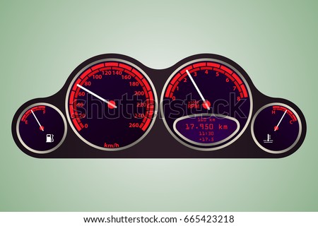 Automotive gage cluster vector illustration. Racing elements. Vector eps10.