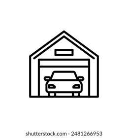 Automotive Garage Icon for Car Maintenance and Repair Scheduling