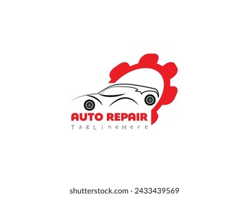 automotive garage logo Combination of automobile tools, gears, pistons, and wrench. Perfect logo for auto services, automobile parts shops, and any other car related businesses.