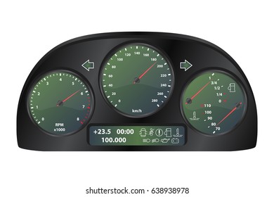 Automotive gauge cluster vector illustration. Racing elements. Vector eps10.
