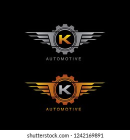 Automotive Gear K Letter Logo