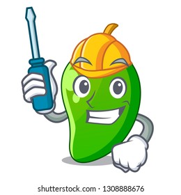 Automotive green mango isolated with the mascot