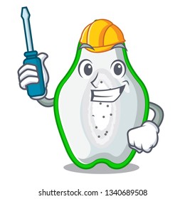Automotive green papaya in the cartoon form