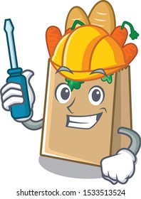 Automotive grocery bag stored in cartoon drawer